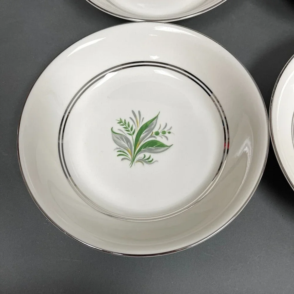 Pope Gosser Encore Soup Cereal‎ Bowls Platinum Trim 7 5/8